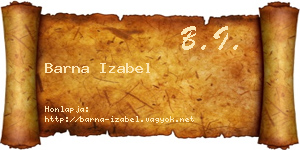 Barna Izabel névjegykártya